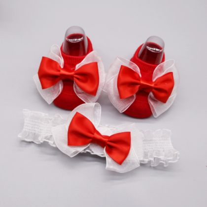 Organza Bow Socks & Headband Gift Set