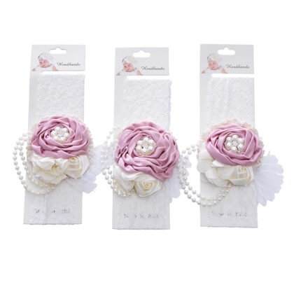 Luxury Lace Rose & Pearl Headband